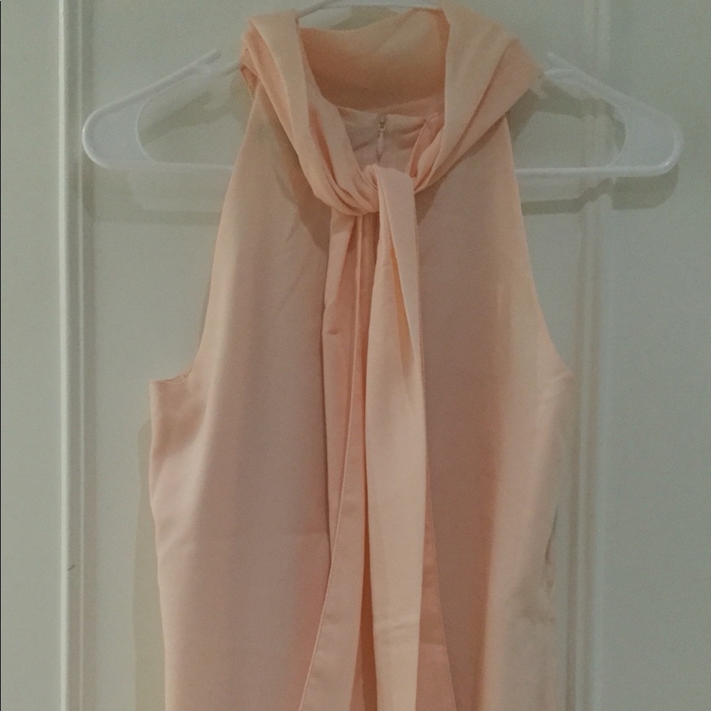 NWOT Banana Republic pink blush tie neck dress 0